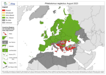 Phlebotomus neglectus - current known distribution: August 2023