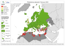 Phlebotomus alexandri - current known distribution: February 2023