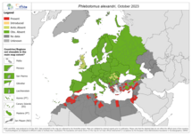 Phlebotomus alexandri - current known distribution: October 2023