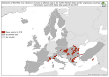 West Nile virus in Europe in 2019 - human cases, updated 27 September Thumbnail