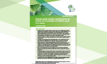 Cover of the report: "Interim public health considerations for COVID-19 vaccination of children aged 5-11 years"