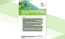 ECDC expert consultation on COVID-19 knowledge and research gaps cover