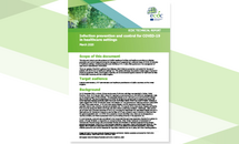 Cover of the report:" Infection prevention and control for COVID-19 in healthcare settings" Thumbnail