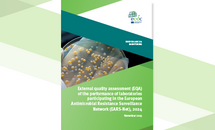 Cover of the report: "External quality assessment (EQA) of performance of laboratories participating in the European Antimicrobial Resistance Surveillance Network (EARS-Net)"