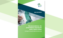 Cover of the report: "Recommendations for preparedness planning for public health threats"
