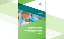 Cover of the report: "Survey report on national seasonal influenza vaccination recommendations and coverage rates in EU/EEA countries, 2024/25"
