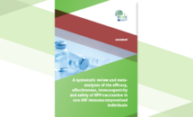 Cover of the report "A systematic review and meta-analyses of the efficacy, effectiveness, immunogenicity and safety of HPV vaccination in non-HIV immunocompromised individuals"