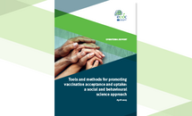 Cover of the report: "Tools and methods for promoting vaccination acceptance and uptake: a social and behavioural science approach"