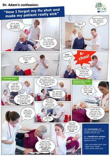 Photo comic poster seasonal influenza vaccination - Sick patient Thumbnail
