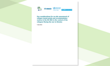 Cover of the report: "Key considerations for on-site assessment of refugee transit points and accommodation centres in the EU/EEA in the context of the refugees fleeing the war in Ukraine!