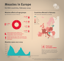 Infographic on measles cases in Europe, February 2019 Thumbnail