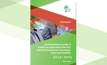 Cover of the report: "Point prevalence survey of healthcareassociated infections and antimicrobial use in European acute care hospitals"