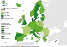 Testing rates per 100 000 inhabitants, updated 3 December 2020