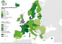 Testing rates per 100 000 inhabitants, updated 31 December 2020