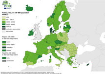 Testing rates per 100 000 inhabitants, updated 7 January 2021