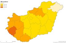 TBE average annual incidence rate per 100 000 inhabitants by NUTS3, Hungary (n=686, period 2000–2010) Thumbnail