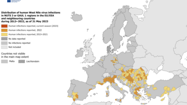 West Nile virus in Europe in 2023 - human cases compared to previous seasons, updated 31 May 2023
