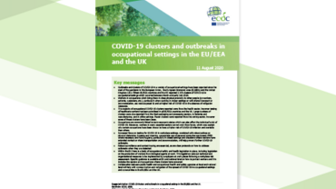 Cover for COVID-19 clusters and outbreaks in occupational settings in the EU/EEA and the UK 