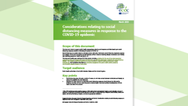 Considerations relating to social distancing measures in response to the COVID-19 epidemic