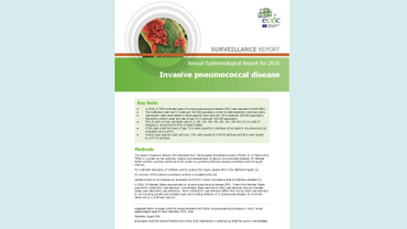 Cover for Invasive pneumococcal disease - Annual Epidemiological Report for 2016