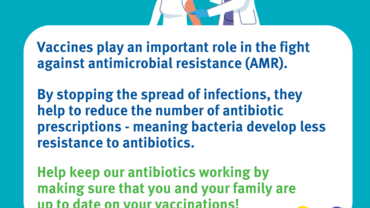 Social media card on the role of vaccines in the fight against antimicrobial resistance