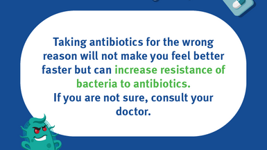 Social media card: don't take antibiotics for the wrong reasons