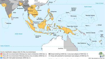 Current Zika transmission - South East Asia, 21 December 2017