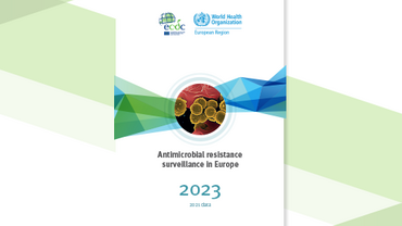 Cover of the report: "Antimicrobial resistance  surveillance in Europe 2023"