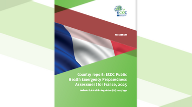 Cover of the report: "Country report: ECDC Public Health Emergency Preparedness Assessment for France, 2025"