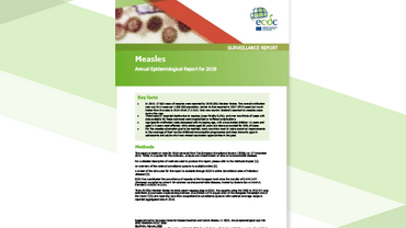 Cover of the report: "Measles Annual Epidemiological Report for 2018"