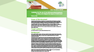 Cover of the report: Guidelines for the use of non-pharmaceutical measures to delay and mitigate the impact of 2019-nCoV
