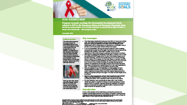 Cover of the report: "Progress towards reaching the Sustainable Development Goals  related to HIV in the European Union and European Economic Area"