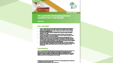 Cover of the report: The sustainable development goals and hepatitis B and C in the EU/EEA