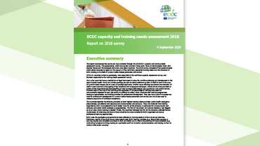 Cover of the report: ECDC capacity and training needs assessment 2018