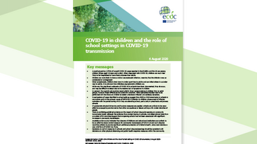 Cover: COVID-19 in children and the role of school settings in COVID-19 transmission