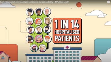 Cover of the animation: "Infection prevention in hospitals
