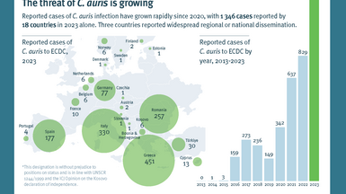 Infographic: Drug-resistant fungus Candidozyma auris is spreading in European hospitals