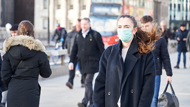 People in street - face mask