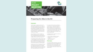 Cover of the policy briefing on Zika, 2016