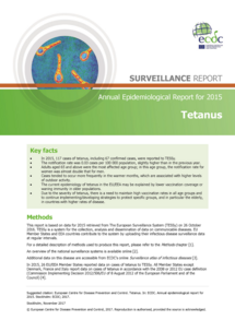 Tetanus -publication cover annual epidemiological surveillance report for 2015 Thumbnail