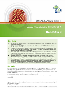 Cover of hepatitis c annual surveillance report for 2015 Thumbnail