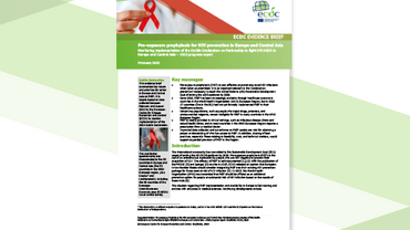 Cover of the report: "Pre-exposure prophylaxis for HIV prevention in Europe and Central Asia Monitoring implementation of the Dublin Declaration"